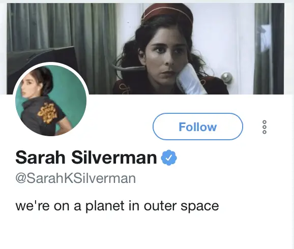 189 Funny Twitter Bios & Ideas | Sarah Silverman Twitter Bio | Appamatix.com