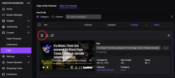 How to Delete Twitch Clips